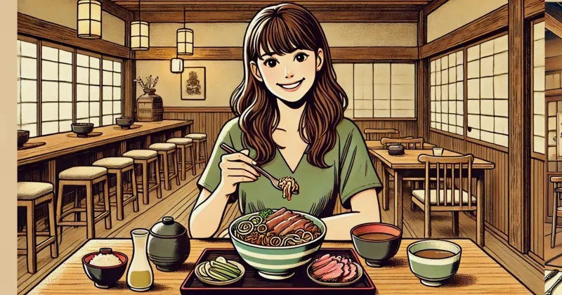 イメージ画像:牛丼を食べる女性