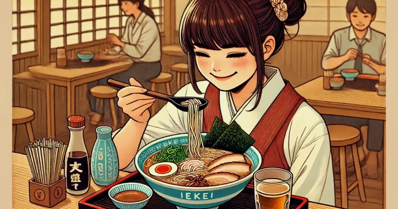 イメージ画像:ラーメンを楽しむ女性2