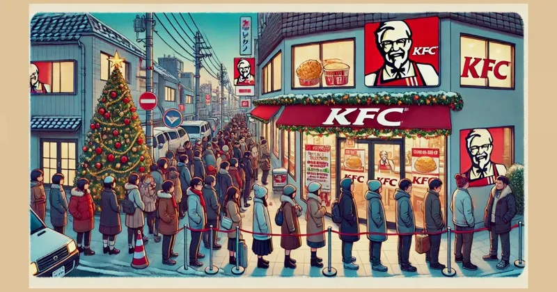 KFC_クリスマスの行列の様子