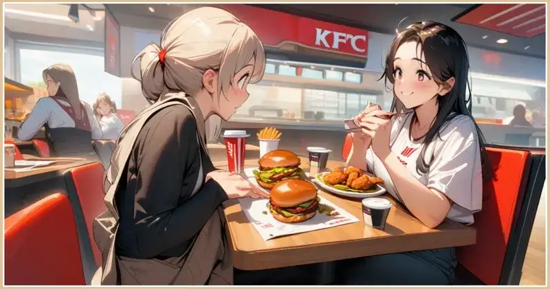 ケンタッキー_KFCの食事シーン