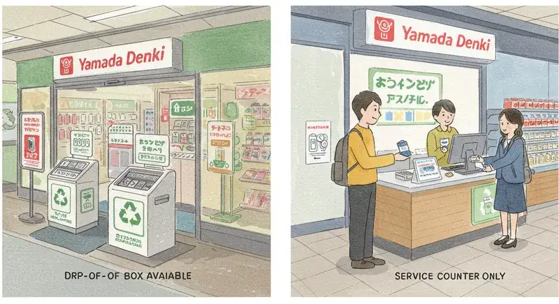 ヤマダ電機の2種類の異なる回収システム