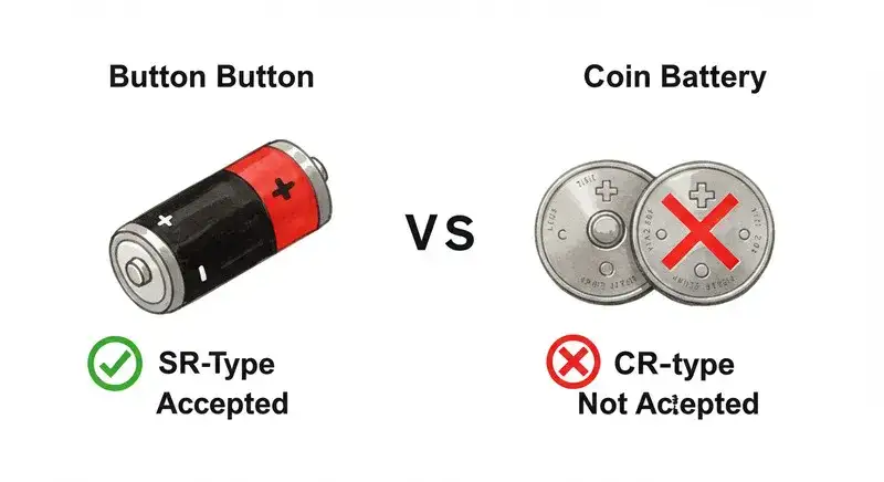 ボタン電池（SR型）とコイン型電池（CR型）の違い