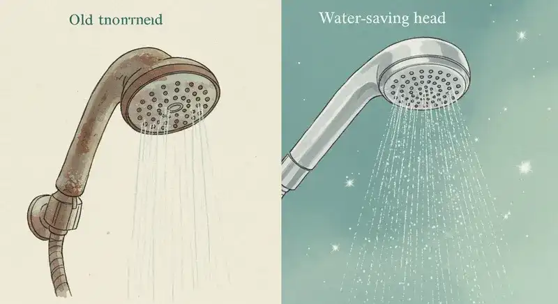 節水シャワーヘッドからの効率的な水流