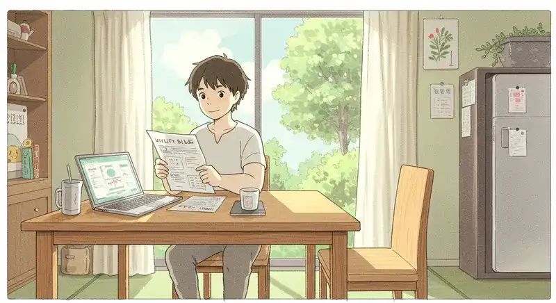 請求書を見て節約効果を確認する人