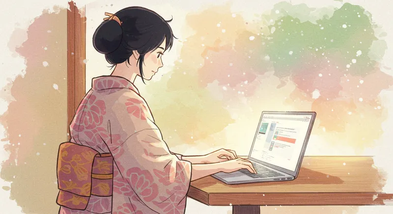 パソコンを使う人物