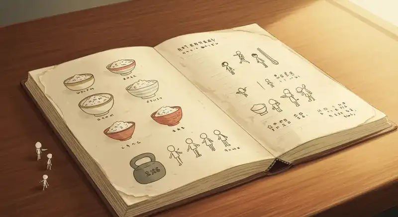 手書きのご飯量と人数のメモ