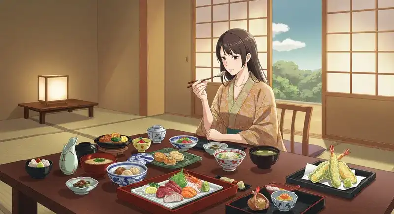 一人客が個室で食べている様子