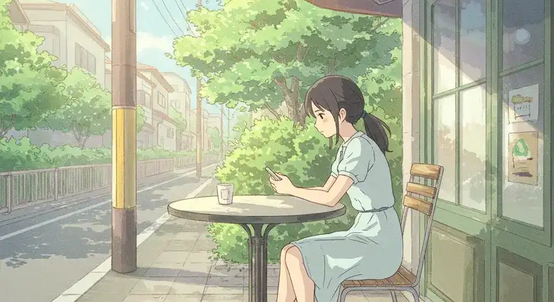 スマホを見て悩む若者