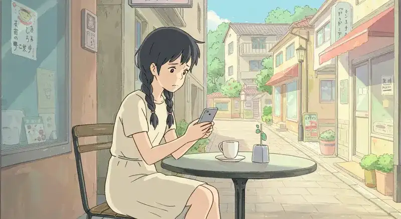 スマホを見て悩む若者