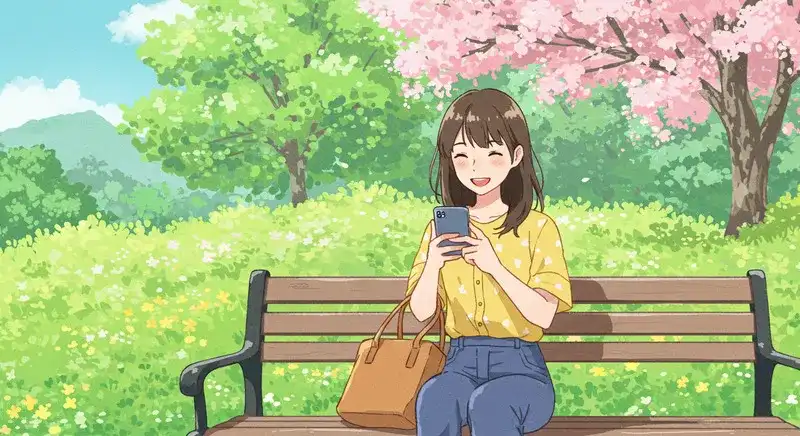 スマホで動画を楽しむ若者