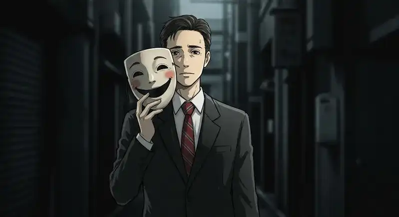マスクを持った怪しい男