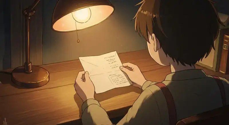 メールを見ている少年