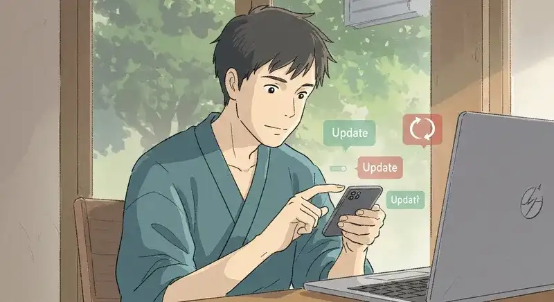 アップデート設定を確認中