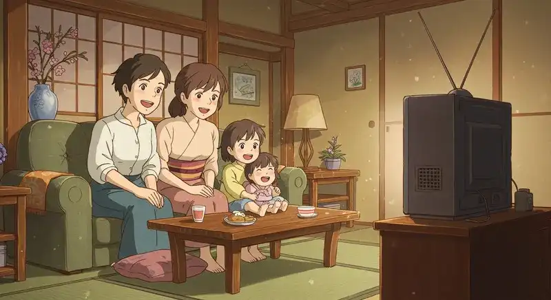 快適に視聴する家族