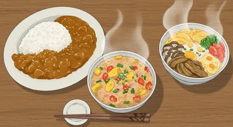 ごはん料理が並んだ食卓の様子