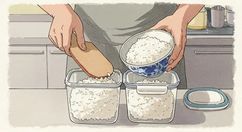 容器に分けられたごはん