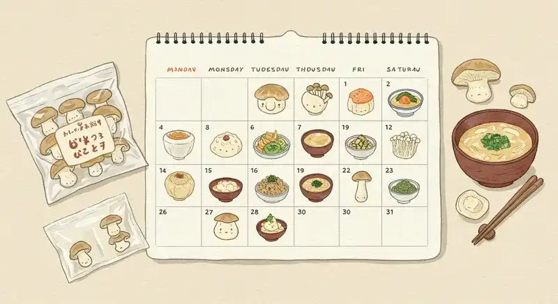 毎日使われるなめこのルーティンイメージ