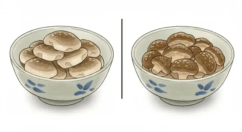 食感の違う2種類のなめこ