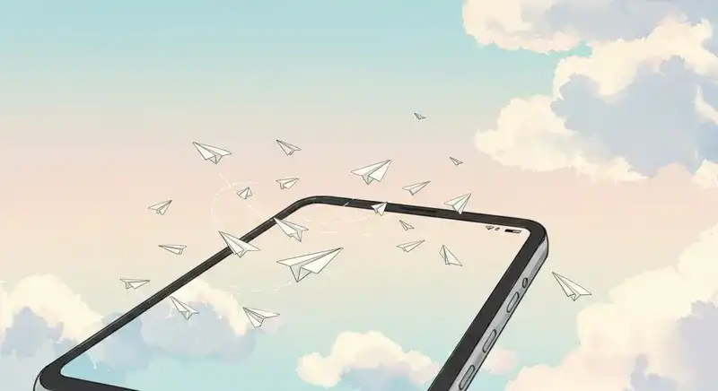 スマホから情報が拡散する様子のイラスト