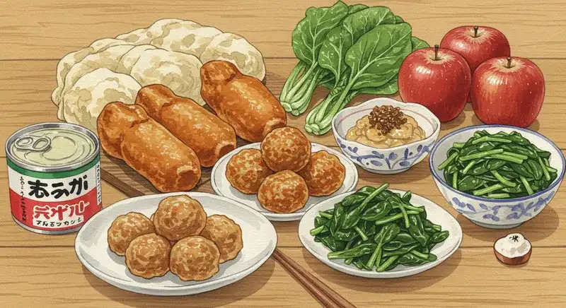 テーブルに並んだ「つ」の食材