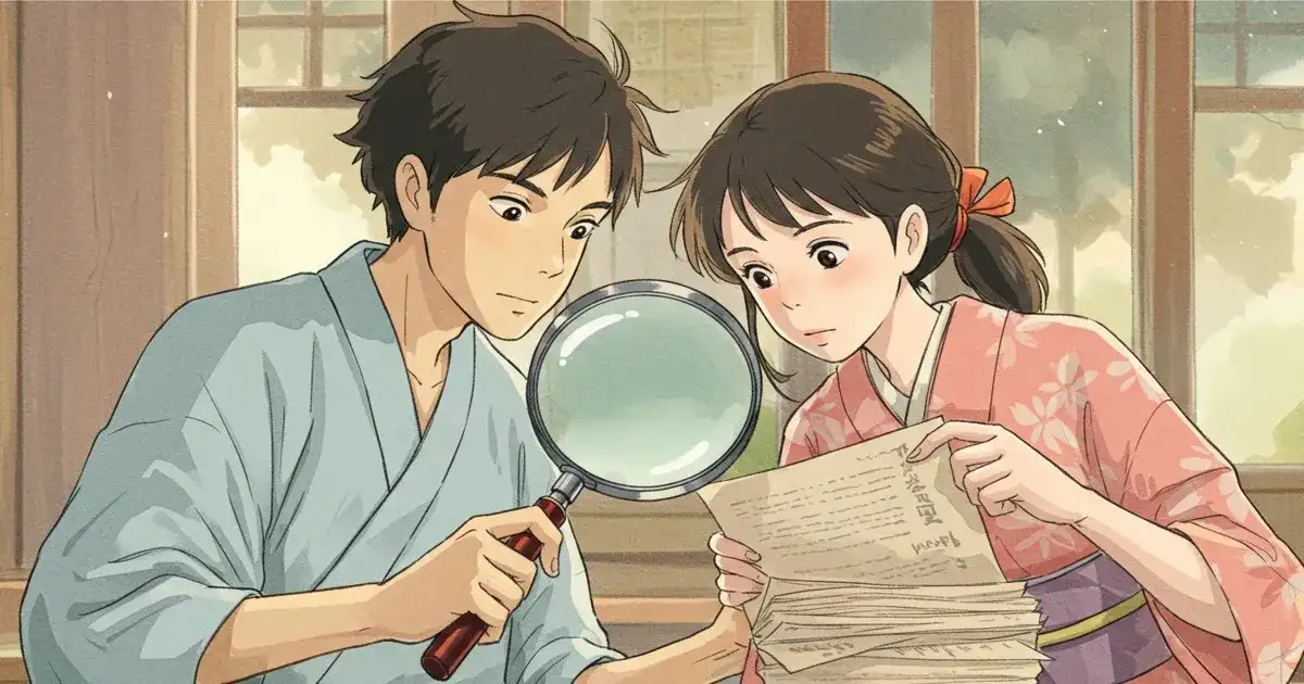 契約書を調べる二人暮らしのカップル