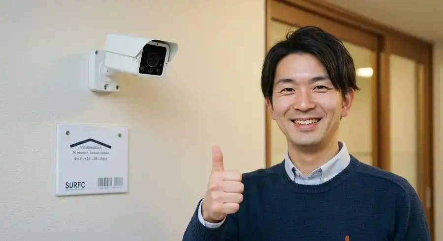 壁に穴開けず防犯カメラDIYに成功した人物