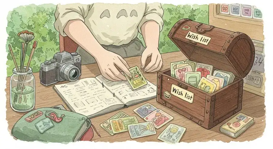 Amazonのほしい物リストを整理する様子