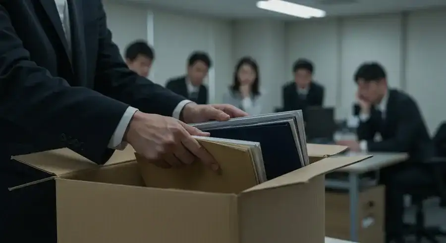 不正乗車で解雇され社会的信用を失う様子-