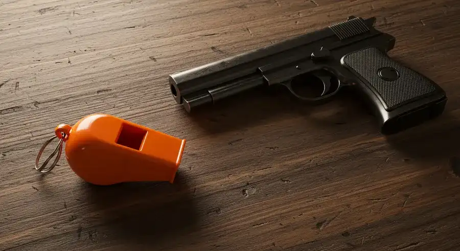 熊よけ対策の100均グッズ（ホイッスルと火薬銃）-
