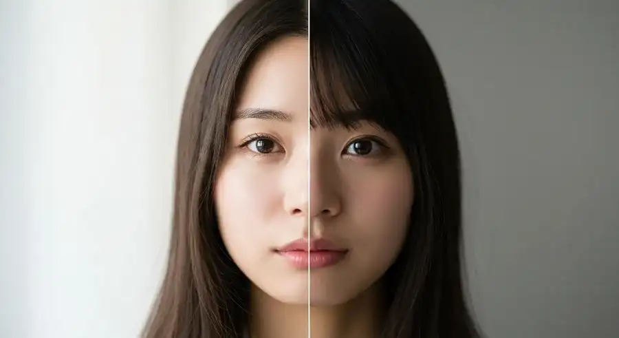 スマートIR機能による顔の白飛び補正イメージ