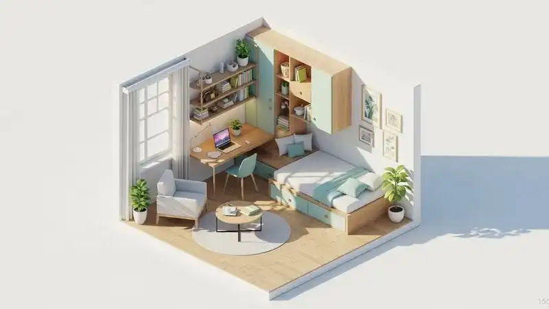 一人暮らしの部屋のミニチュア